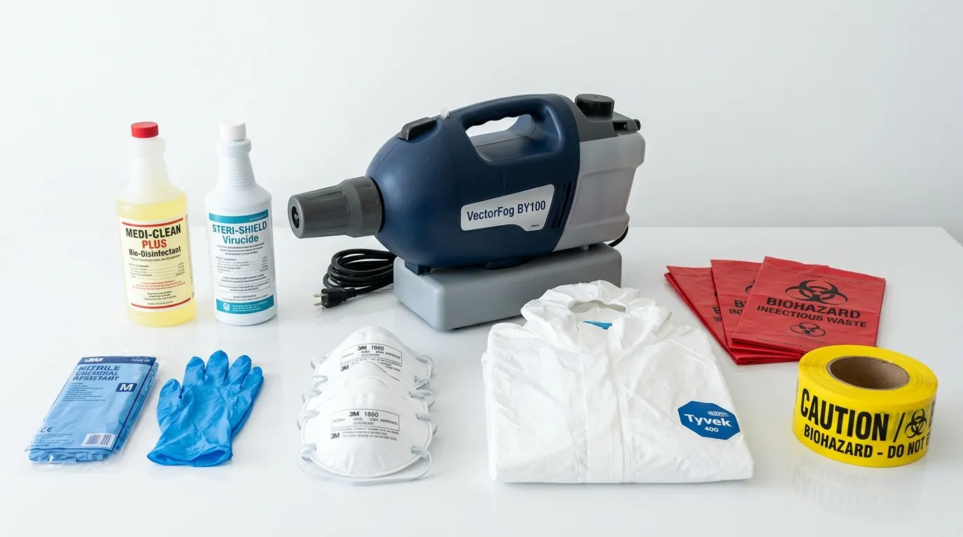 Professional biohazard remediation crew working in Shelbyville