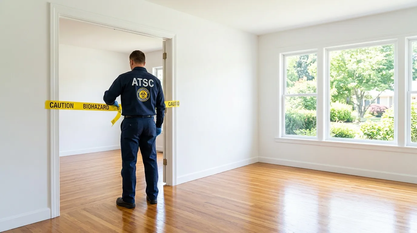 Certified biohazard cleanup crew performing Trauma Scene Cleanup in Shelbyville
